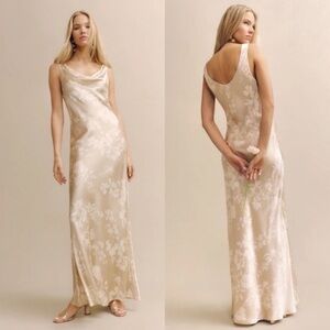 Reformation Cream Floral Maxi Dress
